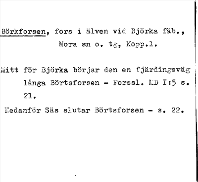 Bild på arkivkortet för arkivposten Börkforsen