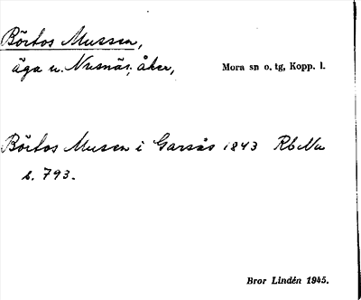 Bild på arkivkortet för arkivposten Börtos Mussen