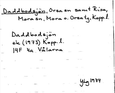 Bild på arkivkortet för arkivposten Daddbodsjön
