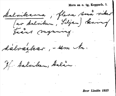 Bild på arkivkortet för arkivposten Dalvikarna