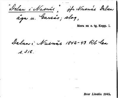 Bild på arkivkortet för arkivposten »Delan i Nusnäs»