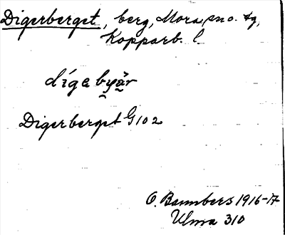 Bild på arkivkortet för arkivposten Digerberget
