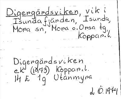 Bild på arkivkortet för arkivposten Digergärdsviken