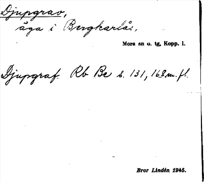 Bild på arkivkortet för arkivposten Djupgrav