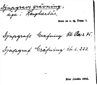 Bild på arkivkortet för arkivposten Djupgravsgrävning
