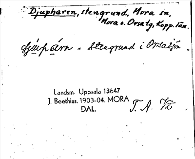 Bild på arkivkortet för arkivposten Djupharen