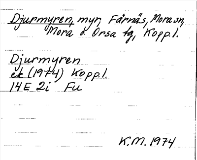 Bild på arkivkortet för arkivposten Djurmyren