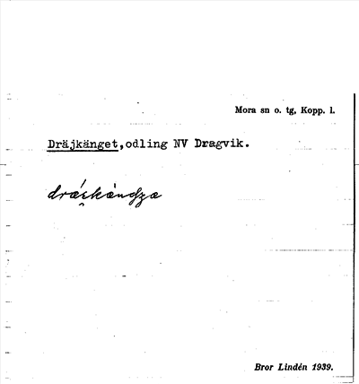 Bild på arkivkortet för arkivposten Dräjkänget
