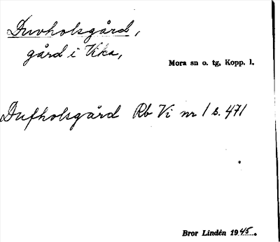 Bild på arkivkortet för arkivposten Duvholzgård