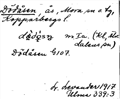 Bild på arkivkortet för arkivposten Dödåsen