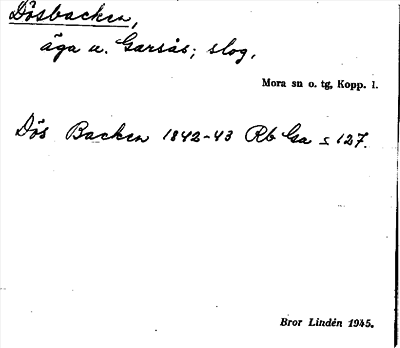 Bild på arkivkortet för arkivposten Dösbacken