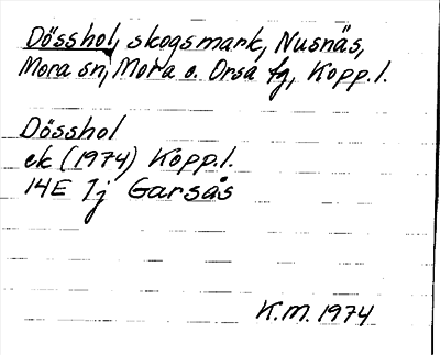 Bild på arkivkortet för arkivposten Dösshol