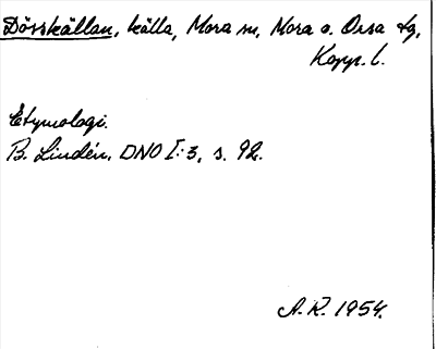 Bild på arkivkortet för arkivposten Dösskällan