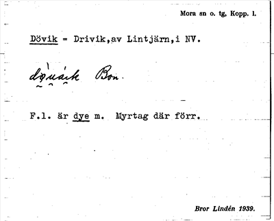 Bild på arkivkortet för arkivposten Dövik = Drivik