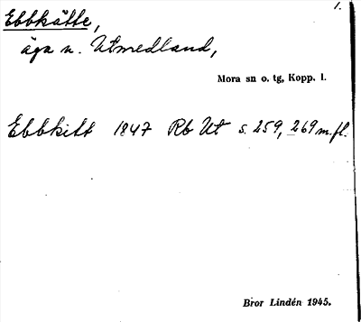 Bild på arkivkortet för arkivposten Ebbkätte
