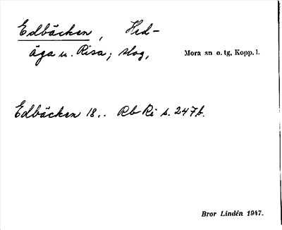 Bild på arkivkortet för arkivposten Edbäcken