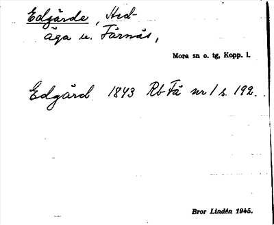 Bild på arkivkortet för arkivposten Edgärde