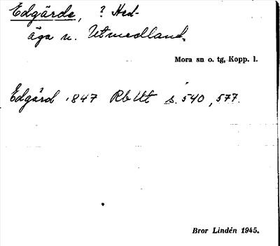 Bild på arkivkortet för arkivposten Edgärde
