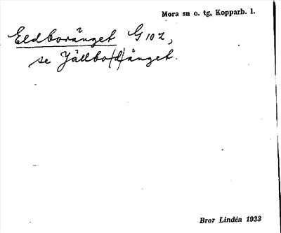 Bild på arkivkortet för arkivposten Eldboränget, se Jällbo(d)änget