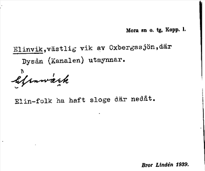 Bild på arkivkortet för arkivposten Elinvik
