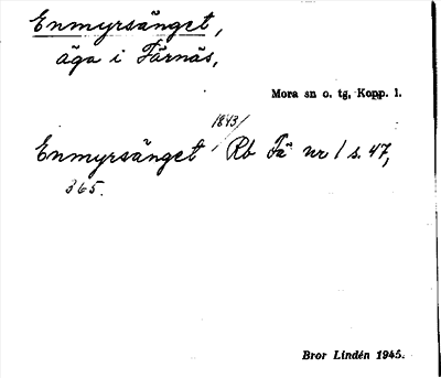 Bild på arkivkortet för arkivposten Enmyrsänget
