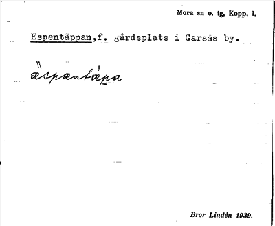 Bild på arkivkortet för arkivposten Espentäppan
