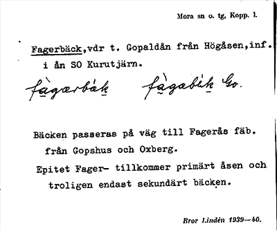 Bild på arkivkortet för arkivposten Fagerbäck