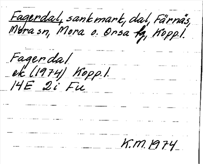 Bild på arkivkortet för arkivposten Fagerdal