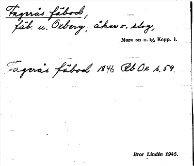 Bild på arkivkortet för arkivposten Fagerås fäbod