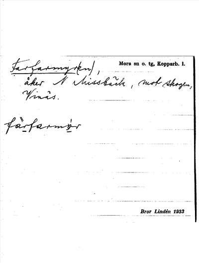 Bild på arkivkortet för arkivposten Farfarmyr(en)