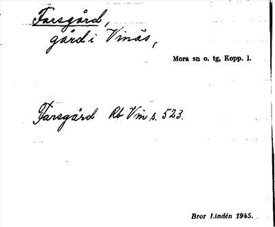 Bild på arkivkortet för arkivposten Farsgård