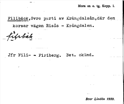 Bild på arkivkortet för arkivposten Filibäck