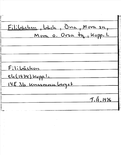 Bild på arkivkortet för arkivposten Filibäcken