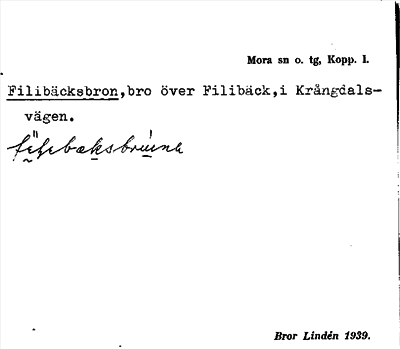 Bild på arkivkortet för arkivposten Filibäcksbron