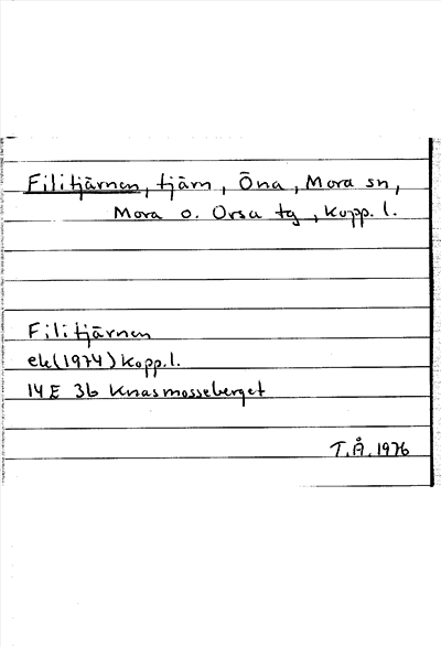 Bild på arkivkortet för arkivposten Filitjärnen