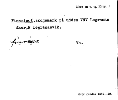 Bild på arkivkortet för arkivposten Finnriset