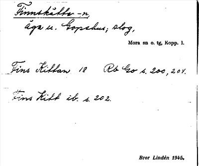 Bild på arkivkortet för arkivposten Finnskätte -n