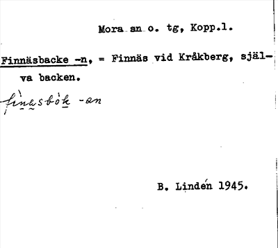 Bild på arkivkortet för arkivposten Finnäsbacke -n