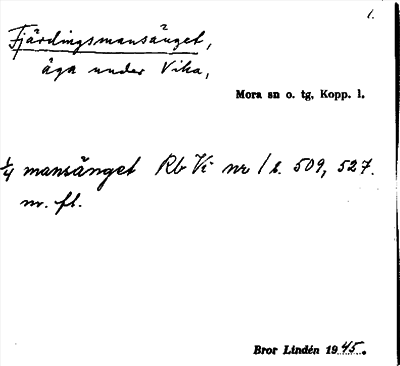 Bild på arkivkortet för arkivposten Fjärdingsmansänget
