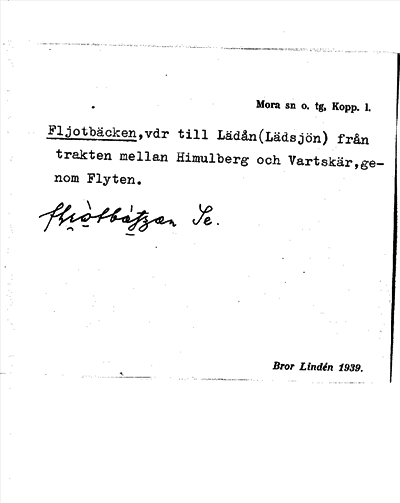 Bild på arkivkortet för arkivposten Fljotbäcken