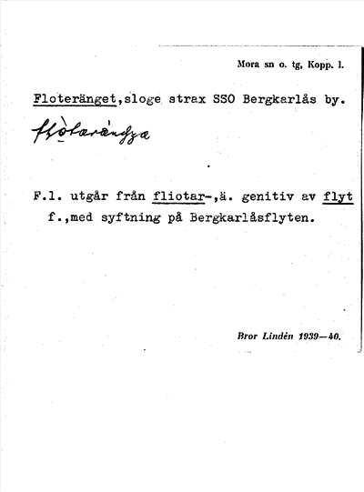 Bild på arkivkortet för arkivposten Floteränget