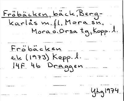 Bild på arkivkortet för arkivposten Fröbäcken