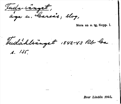 Bild på arkivkortet för arkivposten Fudalsänget