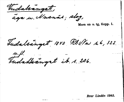 Bild på arkivkortet för arkivposten Fudalsänget