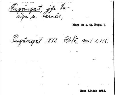 Bild på arkivkortet för arkivposten Fugänget