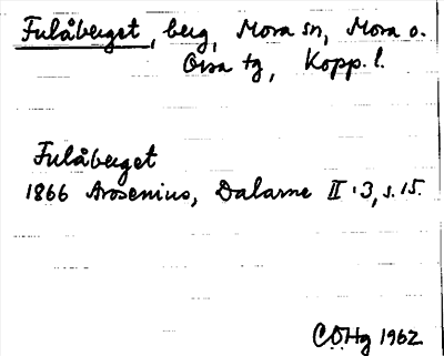 Bild på arkivkortet för arkivposten Fulåberget