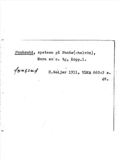 Bild på arkivkortet för arkivposten Funäsudd