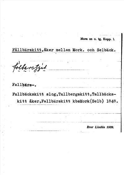 Bild på arkivkortet för arkivposten Fållbärskitt
