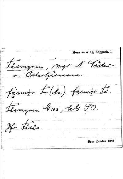 Bild på arkivkortet för arkivposten Fåsmyren