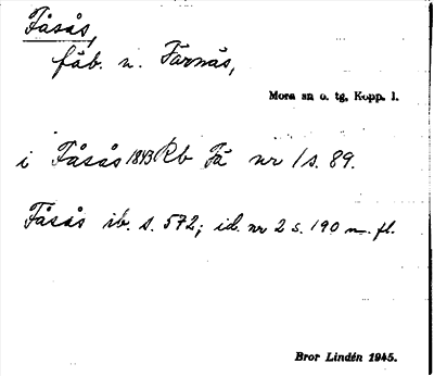 Bild på arkivkortet för arkivposten Fåsås